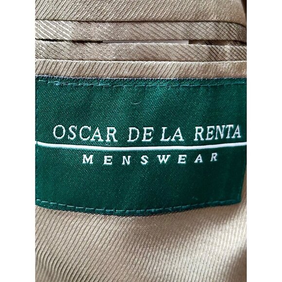 Oscar de la Renta Men’s Wool Houndstooth Blazer Sports Coat - 40R - Green - Picture 8 of 14